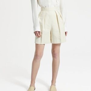 Theory Luxe Linen Pleated Short